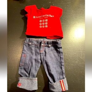 American Girl Place Red Doll Tee Shirt Retired Store Exclusive New York